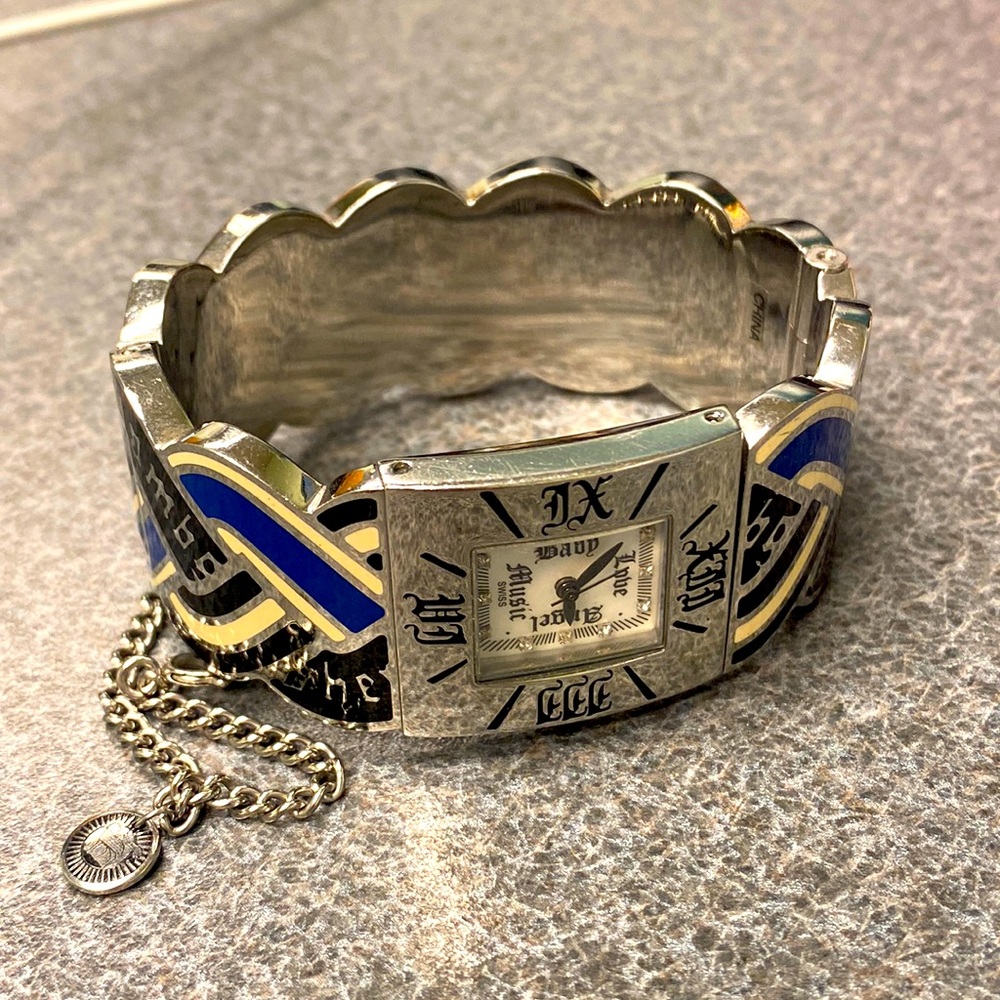 L.A.M.B. logo blue watch